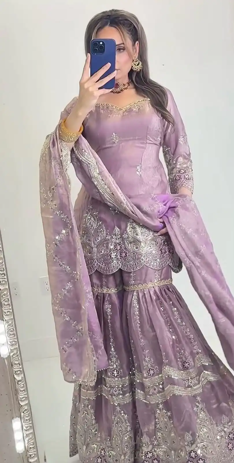 NF 1297 Lavender Fendy Silk Salwar Suitwith Embroidery Work & Lace Work. Now at just ₹2799. Delivery 4-6 Working Days. Shop now. | Jump Suits, Salwar suit, Designer Suits, Casual Suits, Creative suits, Palazzo Suits, Party Wear Suits, Patiala Suits, Straight Suits