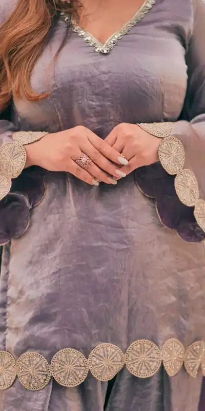 MF 545 Lavender Fendy Silk Salwar Suitwith Embroidery Work & Lace Work. Now at just ₹2099. Delivery 4-6 Working Days. Shop now. | Jump Suits, Salwar suit, Designer Suits, Casual Suits, Creative suits, Palazzo Suits, Party Wear Suits, Patiala Suits, Straight Suits