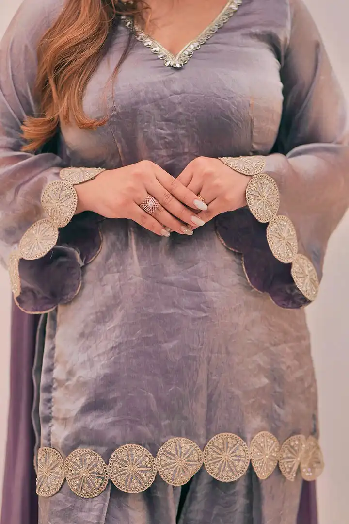 MF 545 Lavender Fendy Silk Salwar Suitwith Embroidery Work & Lace Work. Now at just ₹2099. Delivery 4-6 Working Days. Shop now. | Jump Suits, Salwar suit, Designer Suits, Casual Suits, Creative suits, Palazzo Suits, Party Wear Suits, Patiala Suits, Straight Suits
