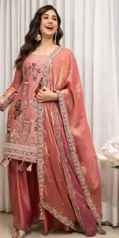 WW 1289 Pink Fendy Silk Salwar Suitwith Embroidery Work & Lace Work. Now at just ₹2999. Delivery 4-6 Working Days. Shop now. | Jump Suits, Salwar suit, Designer Suits, Casual Suits, Creative suits, Palazzo Suits, Party Wear Suits, Patiala Suits, Straight Suits