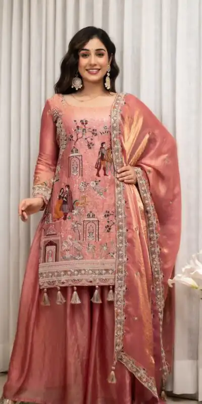 WW 1289 Pink Fendy Silk Salwar Suitwith Embroidery Work & Lace Work. Now at just ₹2999. Delivery 4-6 Working Days. Shop now. | Jump Suits, Salwar suit, Designer Suits, Casual Suits, Creative suits, Palazzo Suits, Party Wear Suits, Patiala Suits, Straight Suits