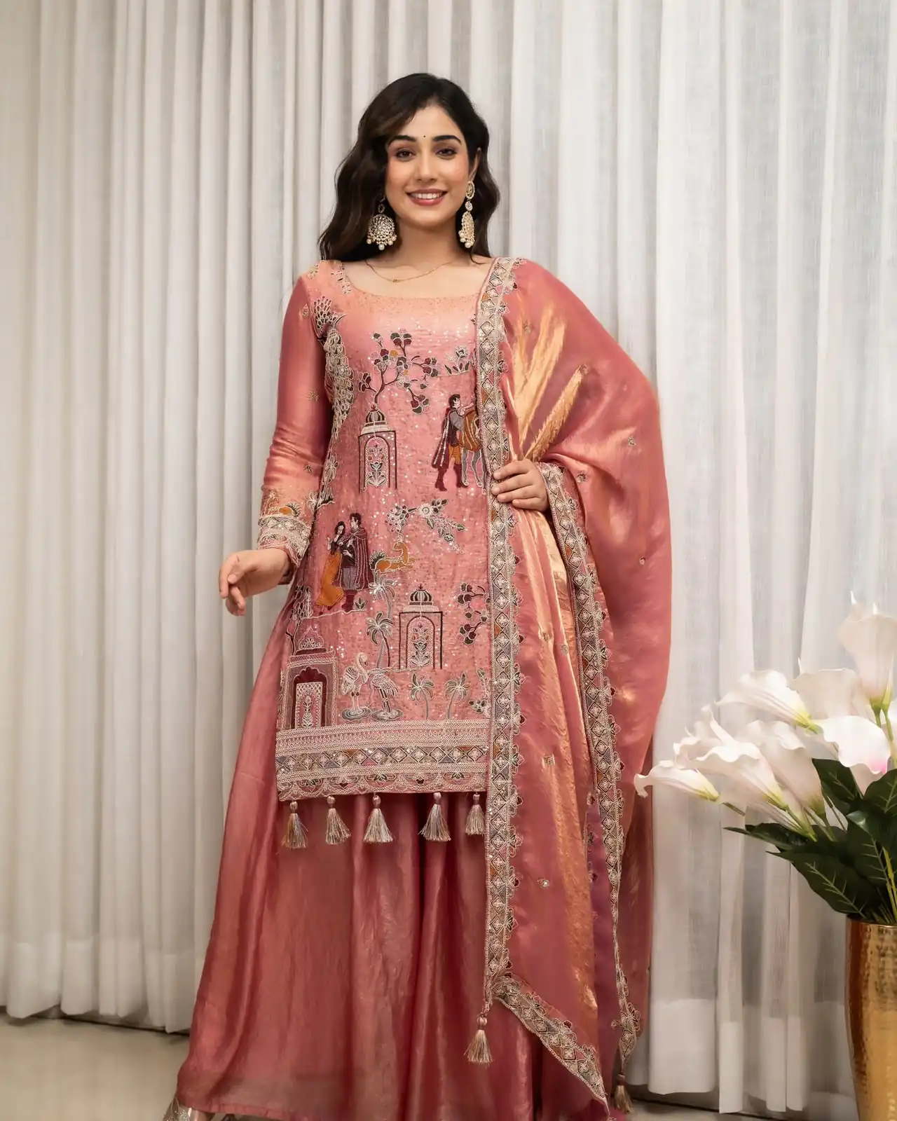 WW 1289 Pink Fendy Silk Salwar Suitwith Embroidery Work & Lace Work. Now at just ₹2999. Delivery 4-6 Working Days. Shop now. | Jump Suits, Salwar suit, Designer Suits, Casual Suits, Creative suits, Palazzo Suits, Party Wear Suits, Patiala Suits, Straight Suits