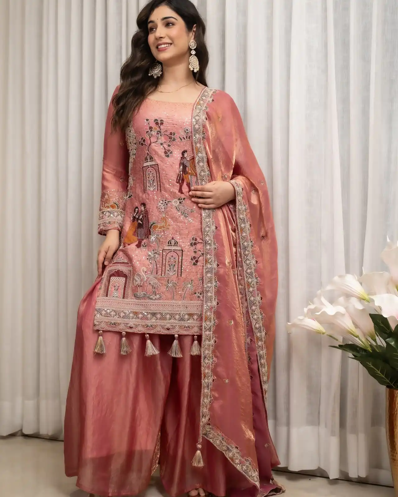 WW 1289 Pink Fendy Silk Salwar Suitwith Embroidery Work & Lace Work. Now at just ₹2999. Delivery 4-6 Working Days. Shop now. | Jump Suits, Salwar suit, Designer Suits, Casual Suits, Creative suits, Palazzo Suits, Party Wear Suits, Patiala Suits, Straight Suits