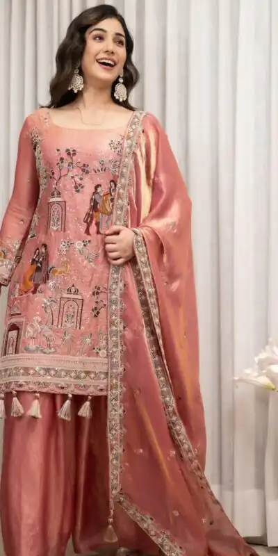 WW 1289 Pink Fendy Silk Salwar Suitwith Embroidery Work & Lace Work. Now at just ₹2999. Delivery 4-6 Working Days. Shop now. | Jump Suits, Salwar suit, Designer Suits, Casual Suits, Creative suits, Palazzo Suits, Party Wear Suits, Patiala Suits, Straight Suits
