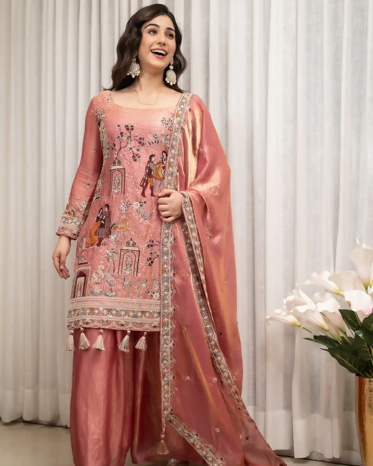 WW 1289 Pink Fendy Silk Salwar Suitwith Embroidery Work & Lace Work. Now at just ₹2999. Delivery 4-6 Working Days. Shop now. | Jump Suits, Salwar suit, Designer Suits, Casual Suits, Creative suits, Palazzo Suits, Party Wear Suits, Patiala Suits, Straight Suits