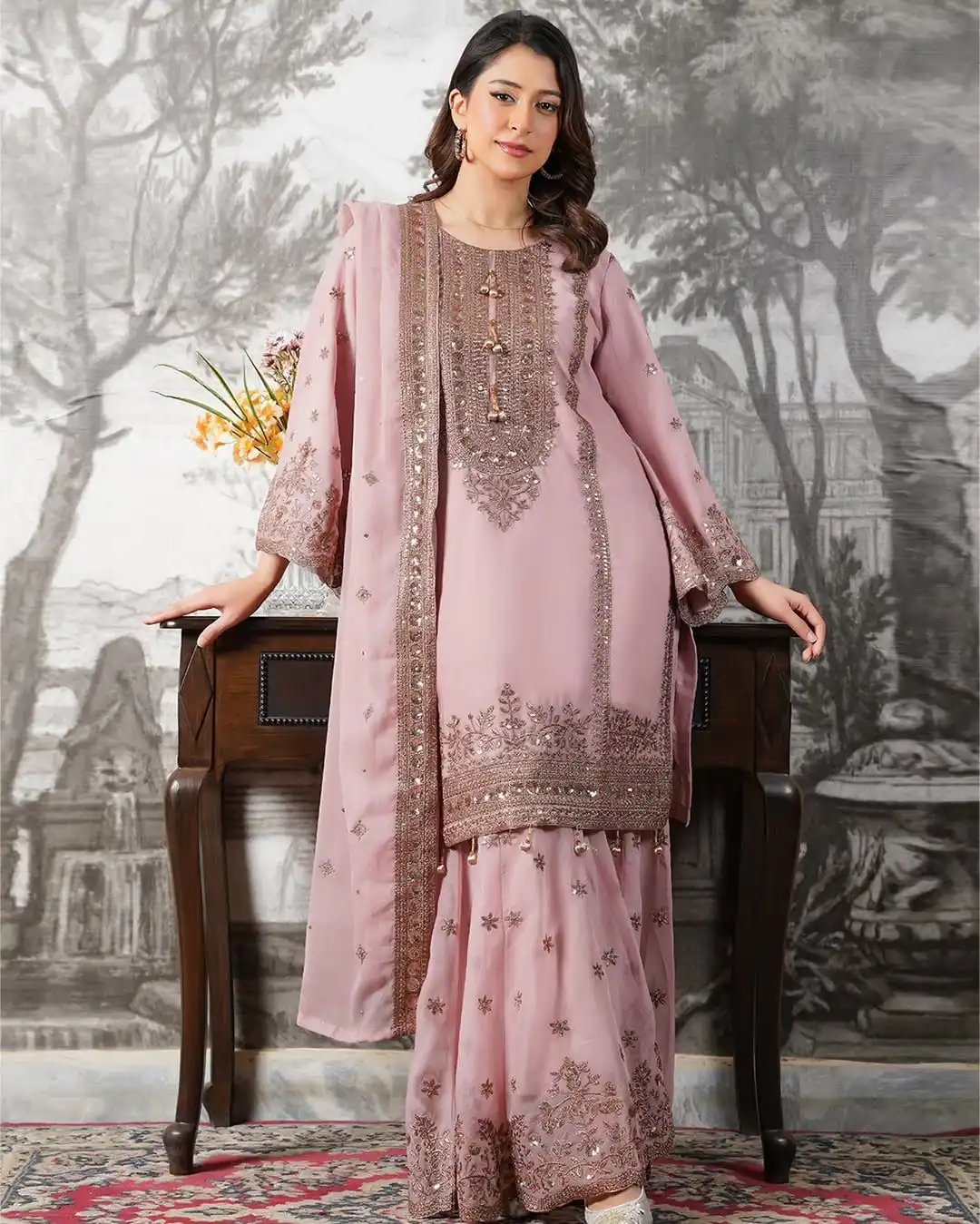 NSR 890 Pink Fendy Silk Salwar Suitwith Embroidery Work & Lace Work. Now at just ₹2399. Delivery 4-6 Working Days. Shop now. | Jump Suits, Salwar suit, Designer Suits, Casual Suits, Creative suits, Palazzo Suits, Party Wear Suits, Patiala Suits, Straight Suits