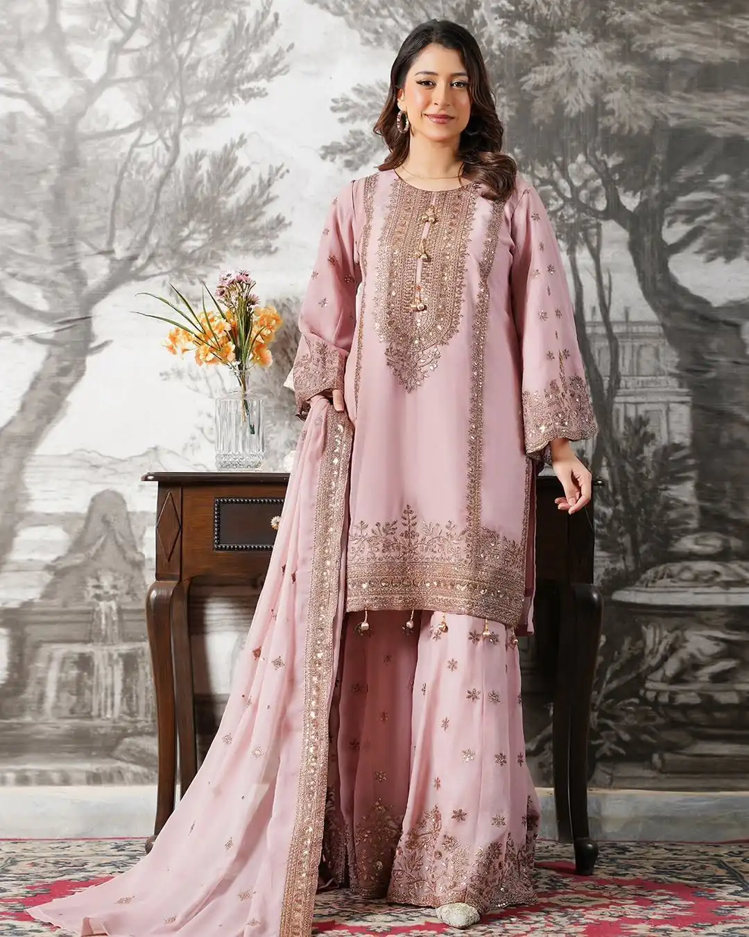 NSR 890 Pink Fendy Silk Salwar Suitwith Embroidery Work & Lace Work. Now at just ₹2399. Delivery 4-6 Working Days. Shop now. | Jump Suits, Salwar suit, Designer Suits, Casual Suits, Creative suits, Palazzo Suits, Party Wear Suits, Patiala Suits, Straight Suits