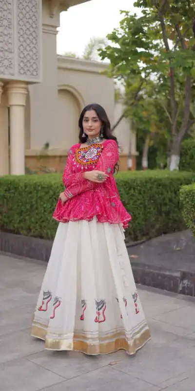 KA 5084 Pink Kora Cotton Lehenga Choli erfect for Wedding, Party, Haldi, Traditional Day, Makar Sankranti – . Special Price ₹2799. Delivery 4-6 Working | Lehenga, Bollywood Lehenga, Creative Lehenga, Designer Lehenga, Embroidered Lehenga, Party Wear Lehenga