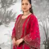 NSR 890 Red Fendy Silk Salwar Suitwith Embroidery Work & Lace Work. Now at just ₹2399. Delivery 4-6 Working Days. Shop now. | Jump Suits, Salwar suit, Designer Suits, Casual Suits, Creative suits, Palazzo Suits, Party Wear Suits, Patiala Suits, Straight Suits