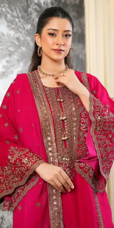 NSR 890 Red Fendy Silk Salwar Suitwith Embroidery Work & Lace Work. Now at just ₹2399. Delivery 4-6 Working Days. Shop now. | Jump Suits, Salwar suit, Designer Suits, Casual Suits, Creative suits, Palazzo Suits, Party Wear Suits, Patiala Suits, Straight Suits