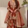 MT 1079 Rust Natural Silk Salwar Suit with Sequins Work & Embroidery Work. Special Price ₹2449. Delivery 4-6 Working Days. Shop now. | Jump Suits, Salwar suit, Designer Suits, Casual Suits, Creative suits, Palazzo Suits, Party Wear Suits, Patiala Suits, Straight Suits