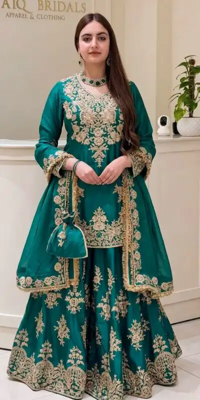 MT 1079 Teal Natural Silk Salwar Suit with Sequins Work & Embroidery Work. Special Price ₹2449. Delivery 4-6 Working Days. Shop now. | Jump Suits, Salwar suit, Designer Suits, Casual Suits, Creative suits, Palazzo Suits, Party Wear Suits, Patiala Suits, Straight Suits