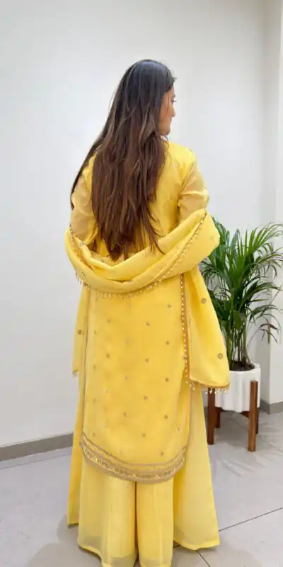 BE 501 Yellow Crunchy Silk Salwar Suit with Embroidery Work. Wedding, Party, Festive, Events Best Price ₹2349. Delivery 4-6 Working Days. Shop now. | Jump Suits, Salwar suit, Designer Suits, Casual Suits, Creative suits, Palazzo Suits, Party Wear Suits, Patiala Suits, Straight Suits