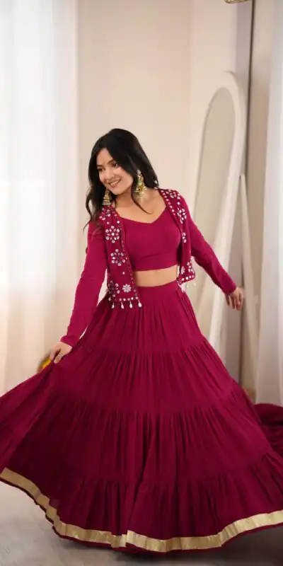 SP 94 Maroon Color Rayon Embroidery Work & Cowrie Work Lehenga Choli . Grab it for ₹2899. Delivery 4-6 Working Days. Shop now. | Lehenga, Bollywood Lehenga, Creative Lehenga, Designer Lehenga, Embroidered Lehenga, Party Wear Lehenga