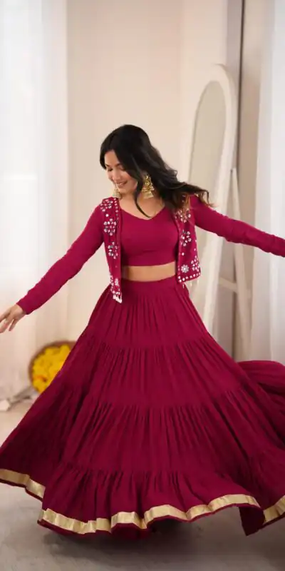 SP 94 Maroon Color Rayon Embroidery Work & Cowrie Work Lehenga Choli . Grab it for ₹2899. Delivery 4-6 Working Days. Shop now. | Lehenga, Bollywood Lehenga, Creative Lehenga, Designer Lehenga, Embroidered Lehenga, Party Wear Lehenga