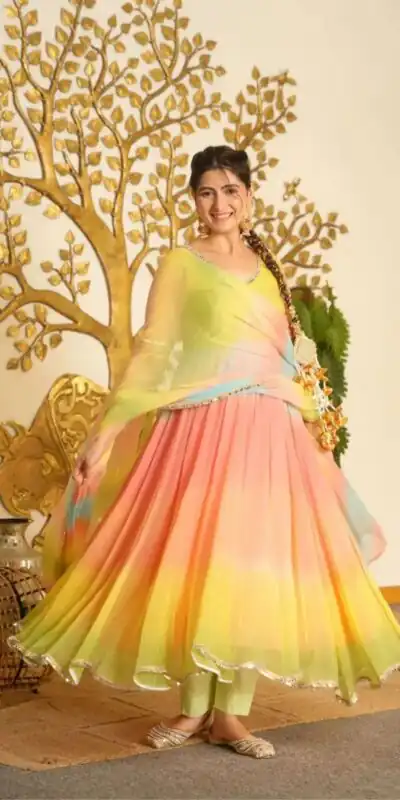 RTC 6069 Multi Faux Georgette Salwar Suit with Mirror Work & Embroidery Work. Get it for ₹2449. Delivery 4-6 Working Days. Shop now. | Anarkali Suits, Bollywood Anarkali, Creative-Anarkali, Designer Anarkali, Embroidered Anarkali, Party Wear Anarkali