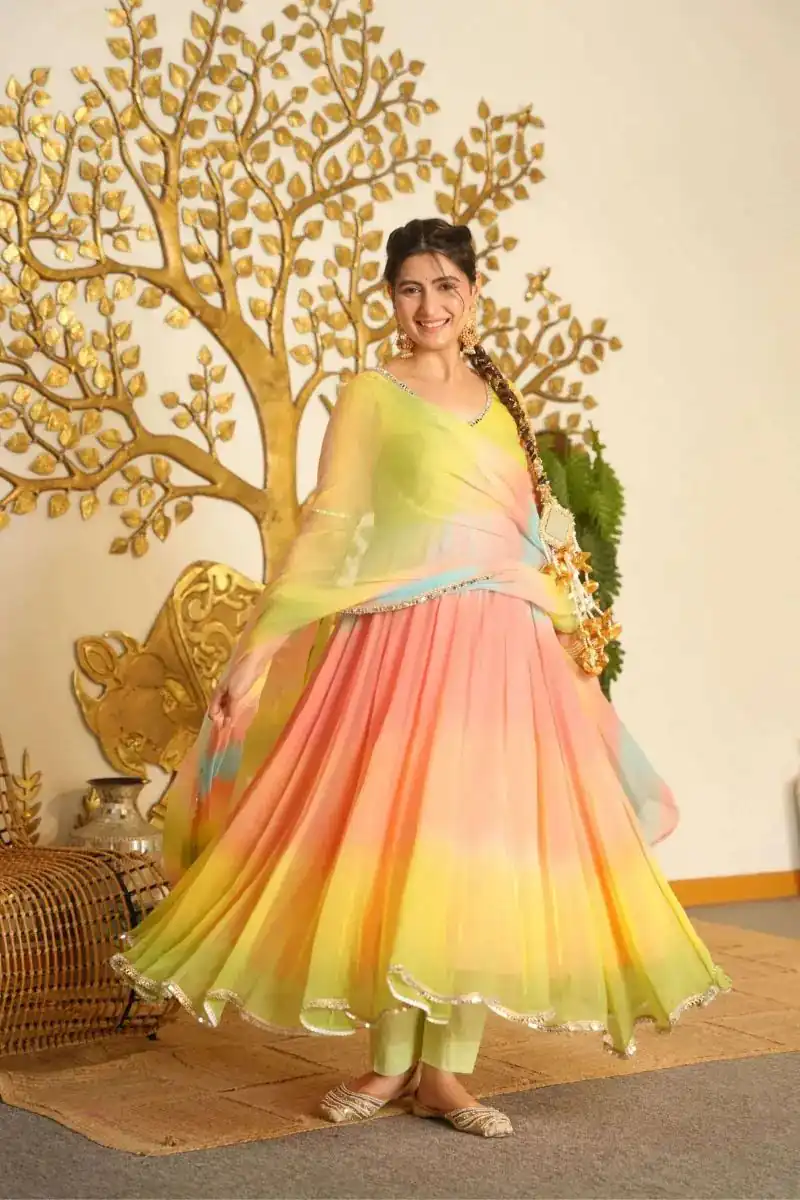 RTC 6069 Multi Faux Georgette Salwar Suit with Mirror Work & Embroidery Work. Get it for ₹2449. Delivery 4-6 Working Days. Shop now. | Anarkali Suits, Bollywood Anarkali, Creative-Anarkali, Designer Anarkali, Embroidered Anarkali, Party Wear Anarkali