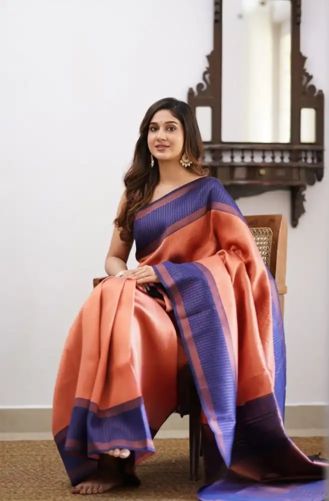 Cool Purple Soft Lichi Silk Lace Work Saree