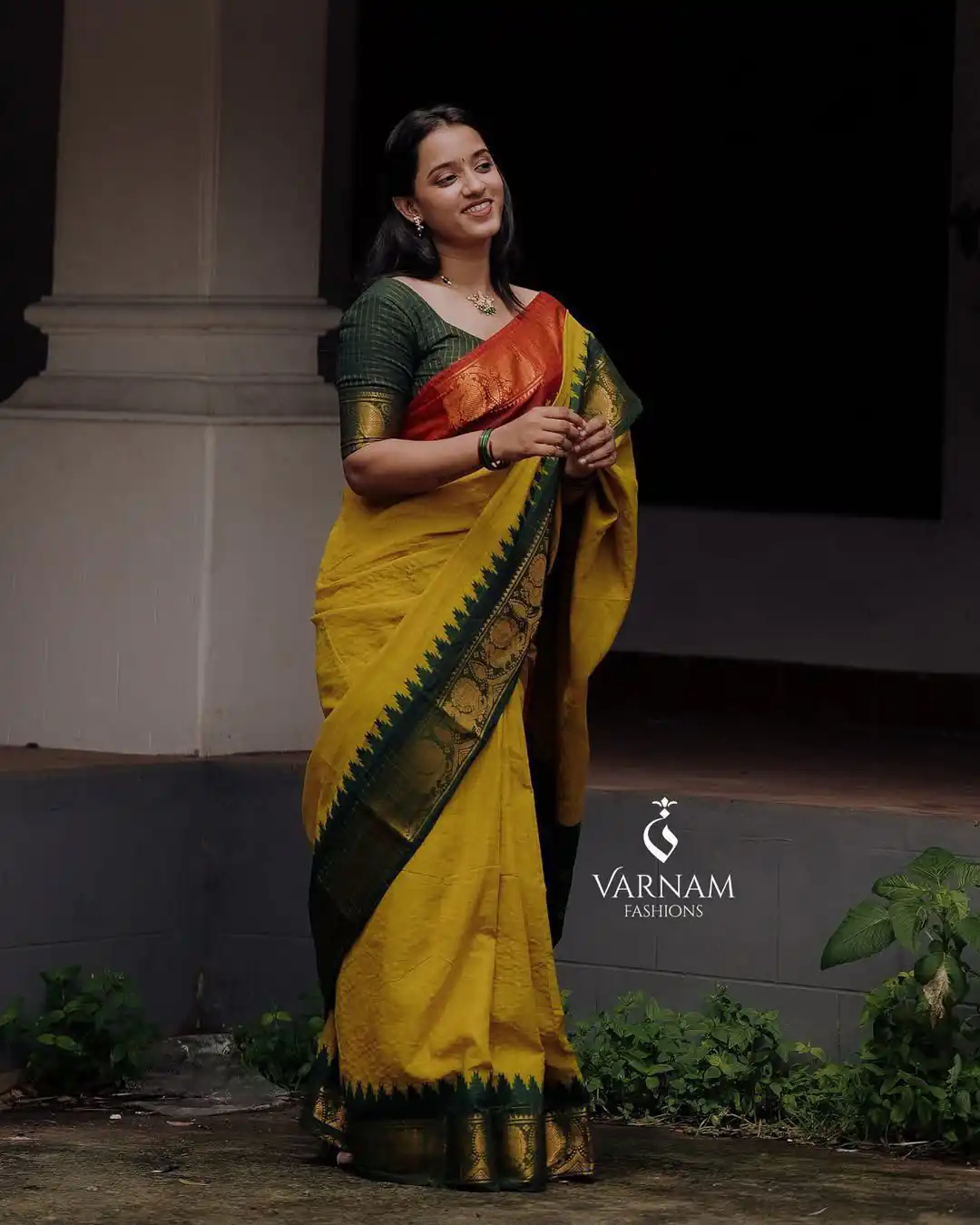 Cool Yellow Soft Lichi Silk Lace Work Saree - Image 2