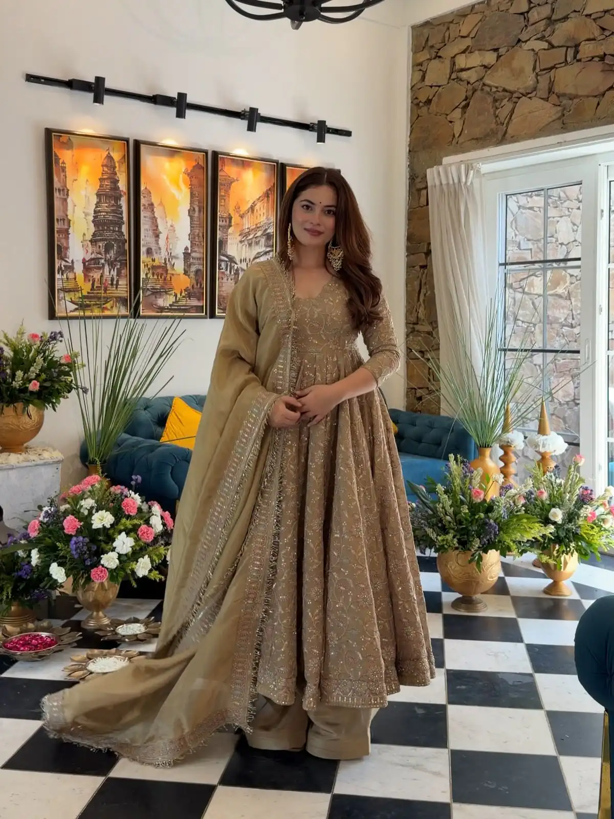 Fancy Chiku Fendy Crush Embroidery Work Gown - Image 6
