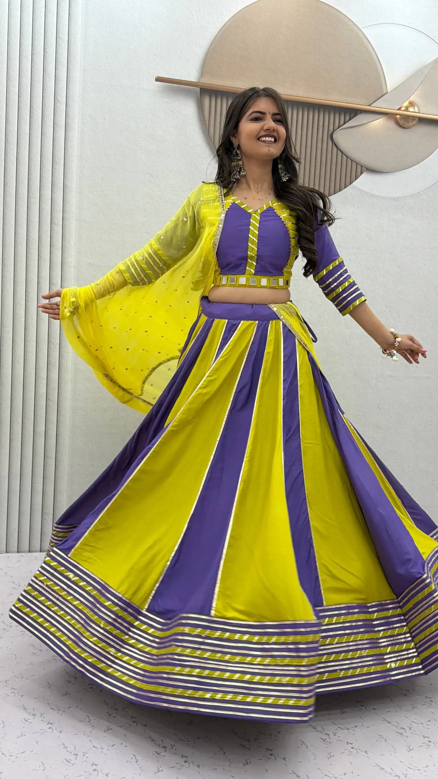 Fancy Lavender Pure Cotton Hand Work Lehenga Choli