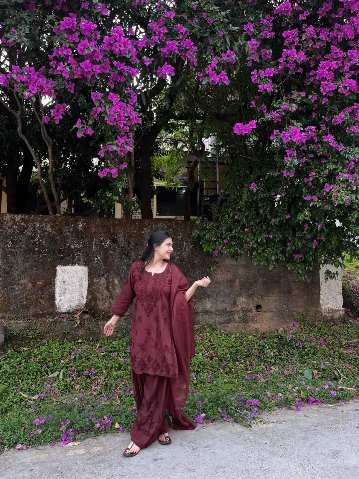 Fancy Maroon Rayon Embroidery Work Salwar Suit