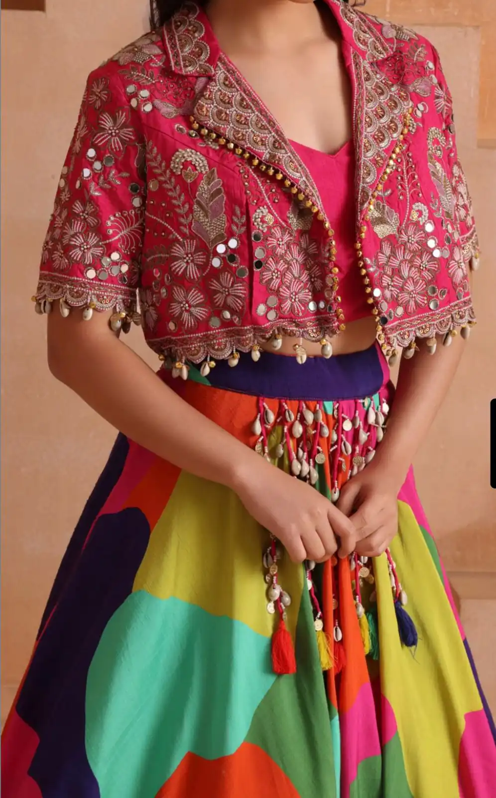 Fancy Pink Chinon Silk Sequence Work Lehenga Choli - Image 6