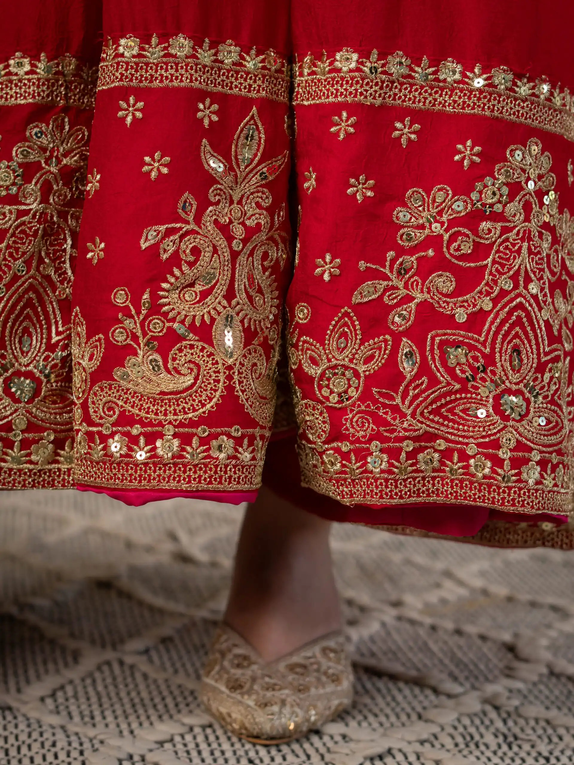 Nice Red Rangoli Crush Sequence Work Salwar Suit - Image 4