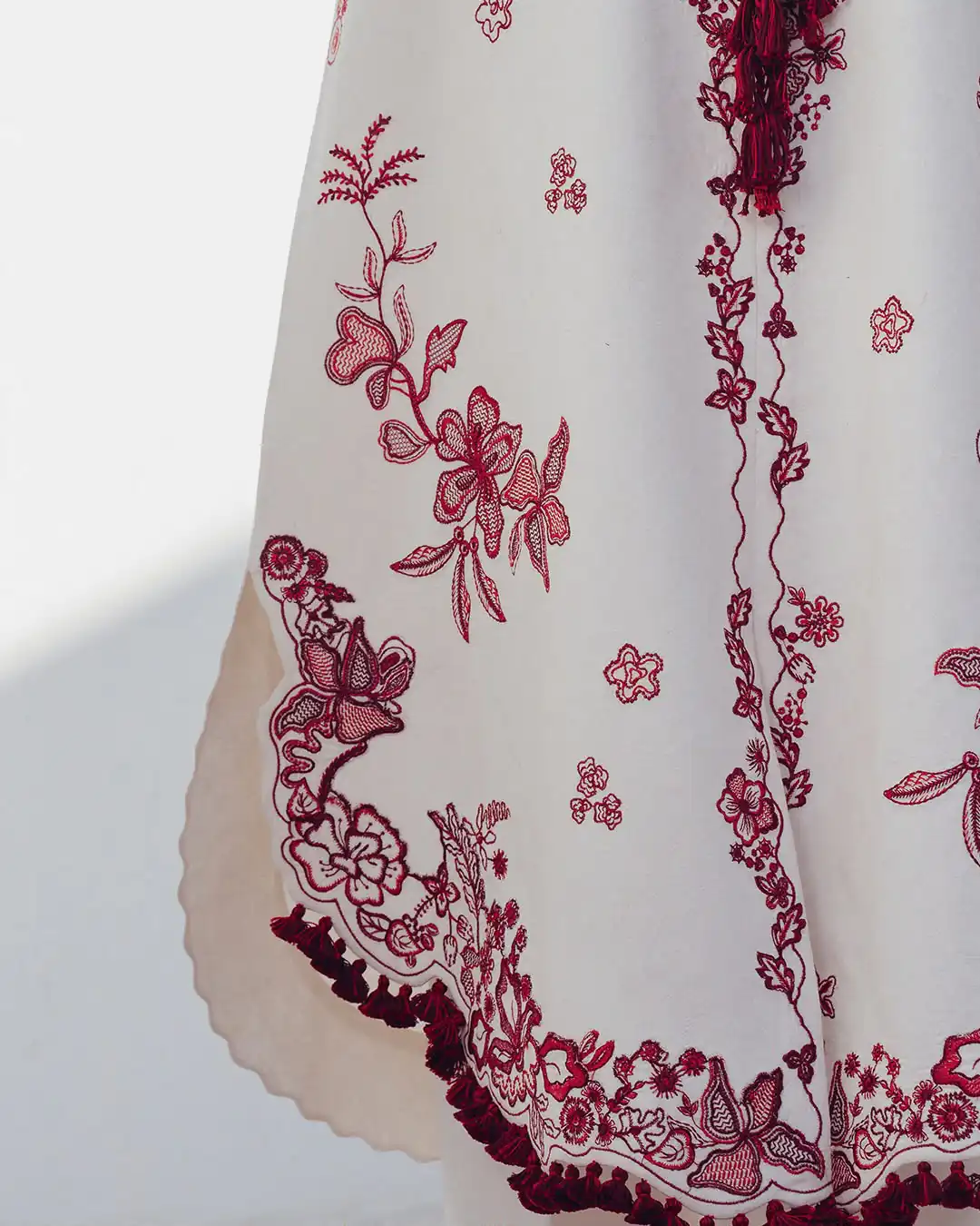 Nice White Roman Silk Embroidery Work Salwar Suit - Image 3