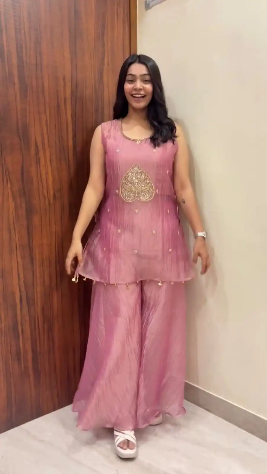 Pretty Pink Salsa Embroidery Work Salwar Suit