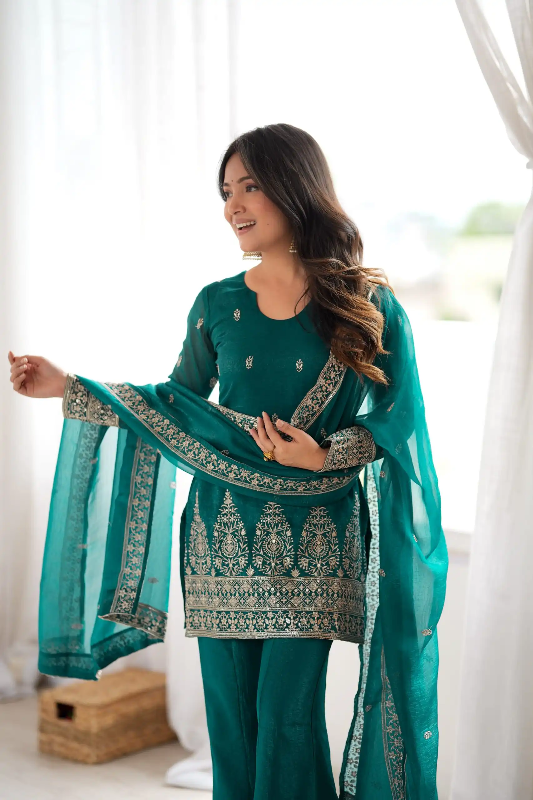 Super Rama Crunchy Silk Sequence Work Salwar Suit - Image 7
