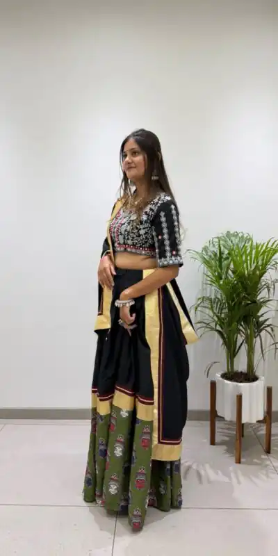 Alternative view of Trendy Black Rayon Embroider Work Lehenga Choli