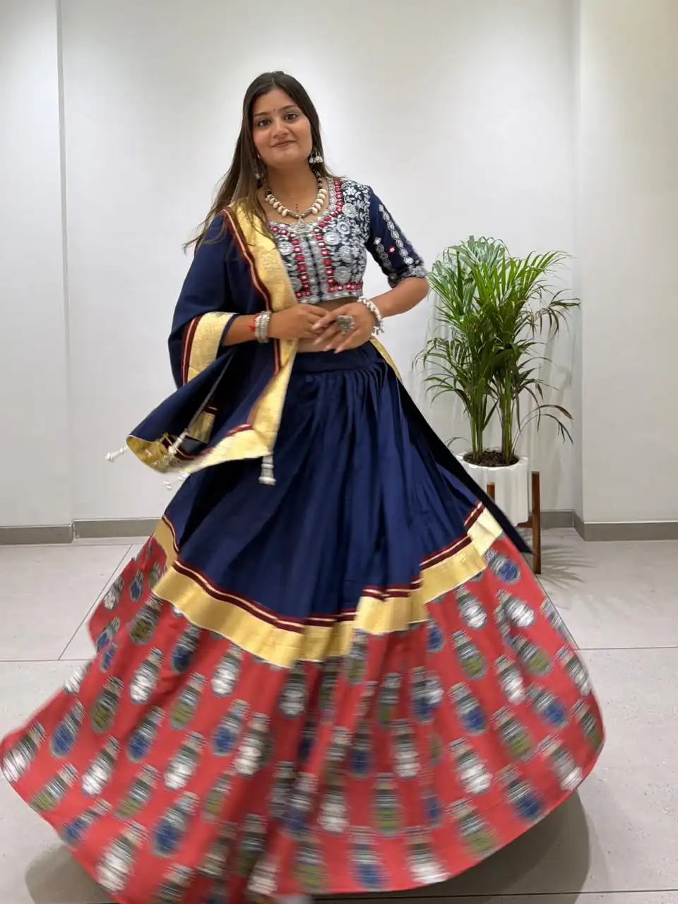 Trendy Navy Blue Rayon Embroider Work Lehenga Choli - Image 3