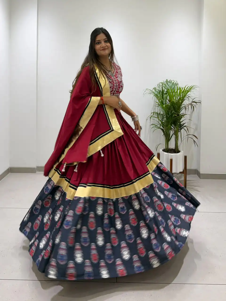 Trendy Red Rayon Embroider Work Lehenga Choli - Image 6