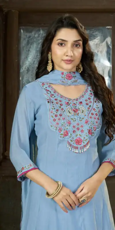 DIVA 175 Blue Mal Chanderi Salwar Suit Perfect for Wedding, Party, Baisakhi, Housewarming, Sangeet – Introductory Price ₹2899. Delivery 4-6 Working D | Jump Suits, Salwar suit, Designer Suits, Casual Suits, Creative suits, Palazzo Suits, Party Wear Suits, Patiala Suits, Straight Suits