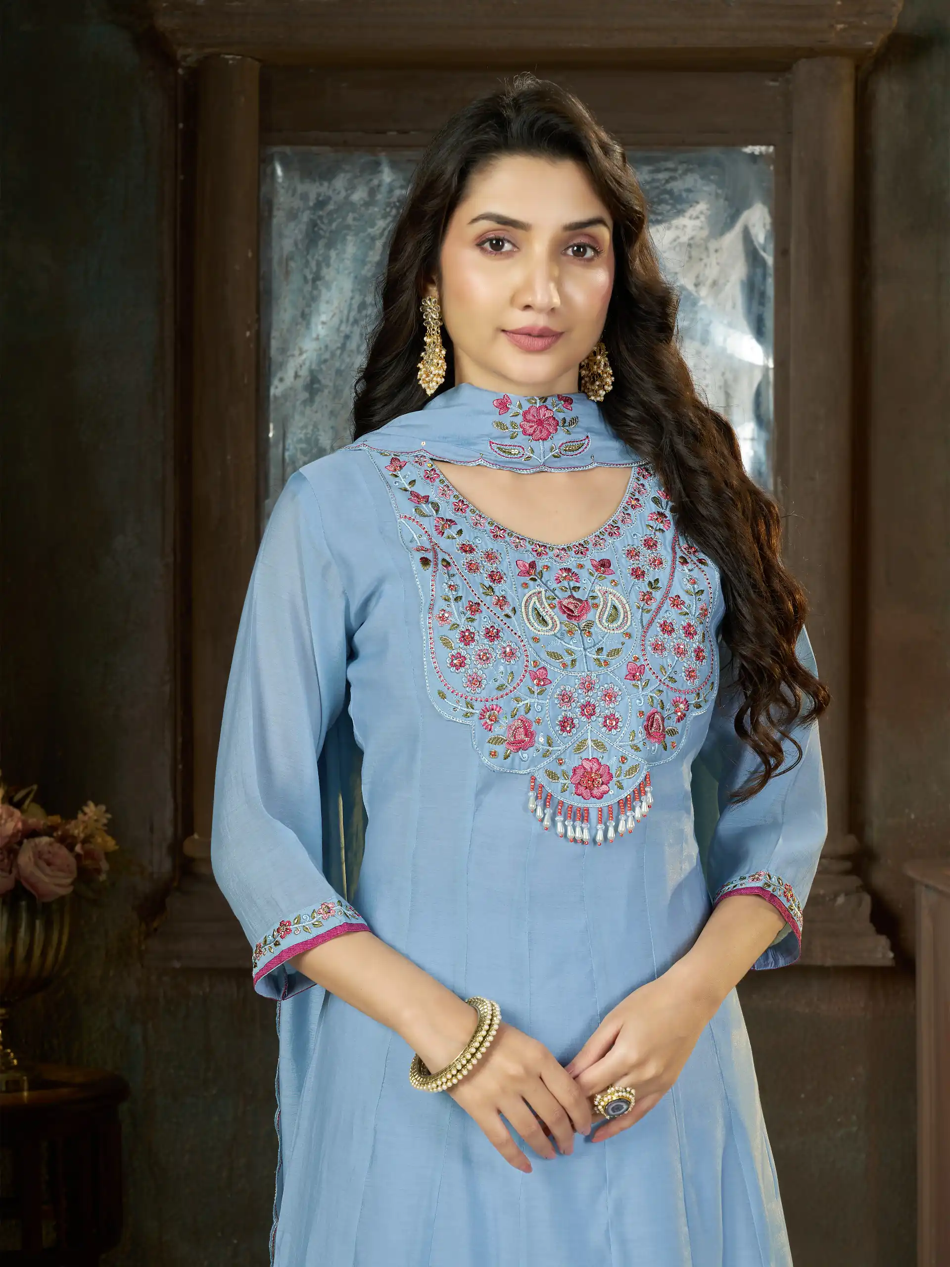 DIVA 175 Blue Mal Chanderi Salwar Suit Perfect for Wedding, Party, Baisakhi, Housewarming, Sangeet – Introductory Price ₹2899. Delivery 4-6 Working D | Jump Suits, Salwar suit, Designer Suits, Casual Suits, Creative suits, Palazzo Suits, Party Wear Suits, Patiala Suits, Straight Suits