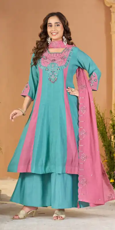 DIVA 186 Blue Mal Chanderi Salwar Suit Perfect for Wedding, Party, Baisakhi, Housewarming, Sangeet – Introductory Price ₹2899. Delivery 4-6 Working D | Jump Suits, Salwar suit, Designer Suits, Casual Suits, Creative suits, Palazzo Suits, Party Wear Suits, Patiala Suits, Straight Suits