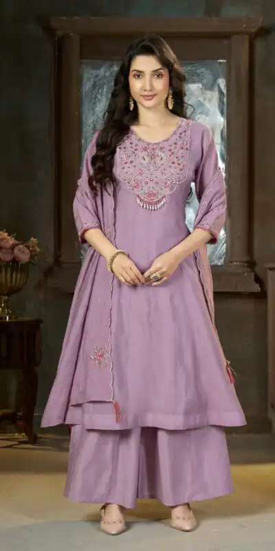 DIVA 175 Lavender Mal Chanderi Salwar Suit Perfect for Wedding, Party, Baisakhi, Housewarming, Sangeet – Introductory Price ₹2899. Delivery 4-6 Working D | Jump Suits, Salwar suit, Designer Suits, Casual Suits, Creative suits, Palazzo Suits, Party Wear Suits, Patiala Suits, Straight Suits