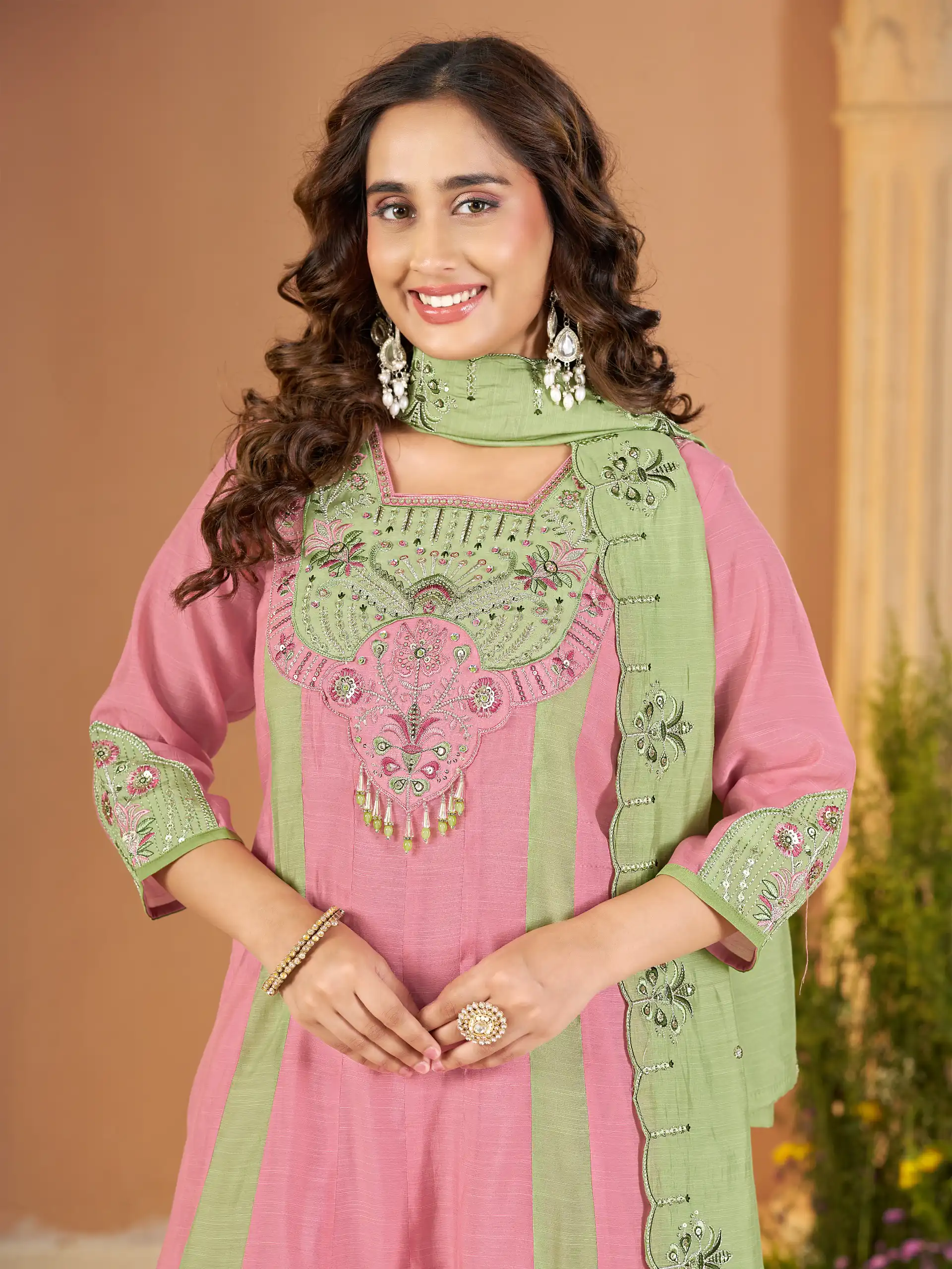 DIVA 186 Peach Mal Chanderi Salwar Suit Perfect for Wedding, Party, Baisakhi, Housewarming, Sangeet – Introductory Price ₹2899. Delivery 4-6 Working D | Jump Suits, Salwar suit, Designer Suits, Casual Suits, Creative suits, Palazzo Suits, Party Wear Suits, Patiala Suits, Straight Suits