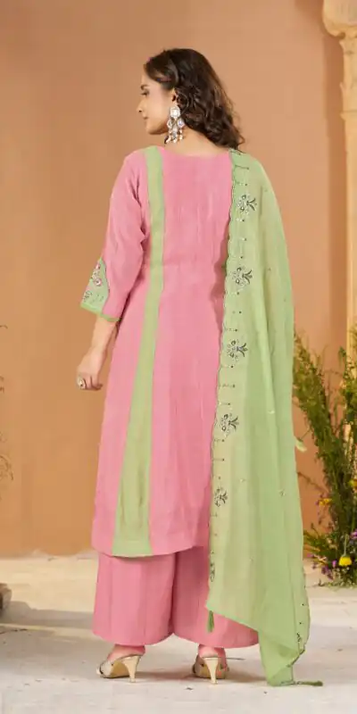 DIVA 186 Peach Mal Chanderi Salwar Suit Perfect for Wedding, Party, Baisakhi, Housewarming, Sangeet – Introductory Price ₹2899. Delivery 4-6 Working D | Jump Suits, Salwar suit, Designer Suits, Casual Suits, Creative suits, Palazzo Suits, Party Wear Suits, Patiala Suits, Straight Suits