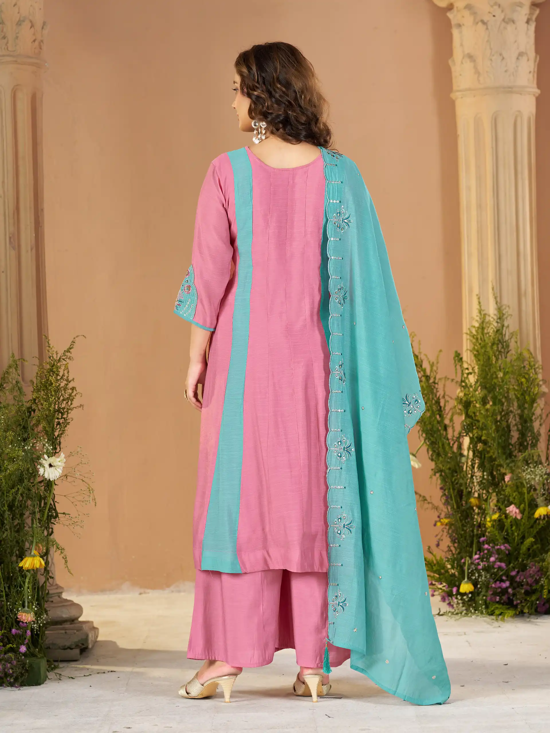DIVA 186 Pink Mal Chanderi Salwar Suit Perfect for Wedding, Party, Baisakhi, Housewarming, Sangeet – Introductory Price ₹2899. Delivery 4-6 Working D | Jump Suits, Salwar suit, Designer Suits, Casual Suits, Creative suits, Palazzo Suits, Party Wear Suits, Patiala Suits, Straight Suits