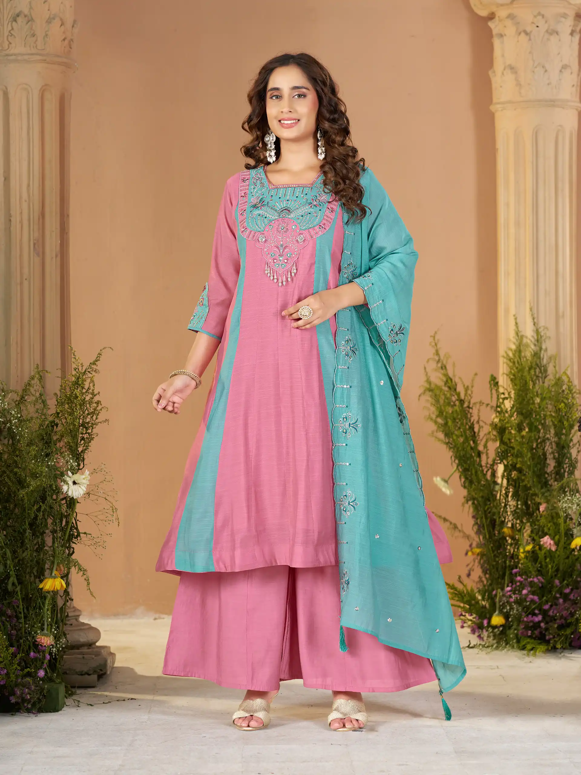 DIVA 186 Pink Mal Chanderi Salwar Suit Perfect for Wedding, Party, Baisakhi, Housewarming, Sangeet – Introductory Price ₹2899. Delivery 4-6 Working D | Jump Suits, Salwar suit, Designer Suits, Casual Suits, Creative suits, Palazzo Suits, Party Wear Suits, Patiala Suits, Straight Suits