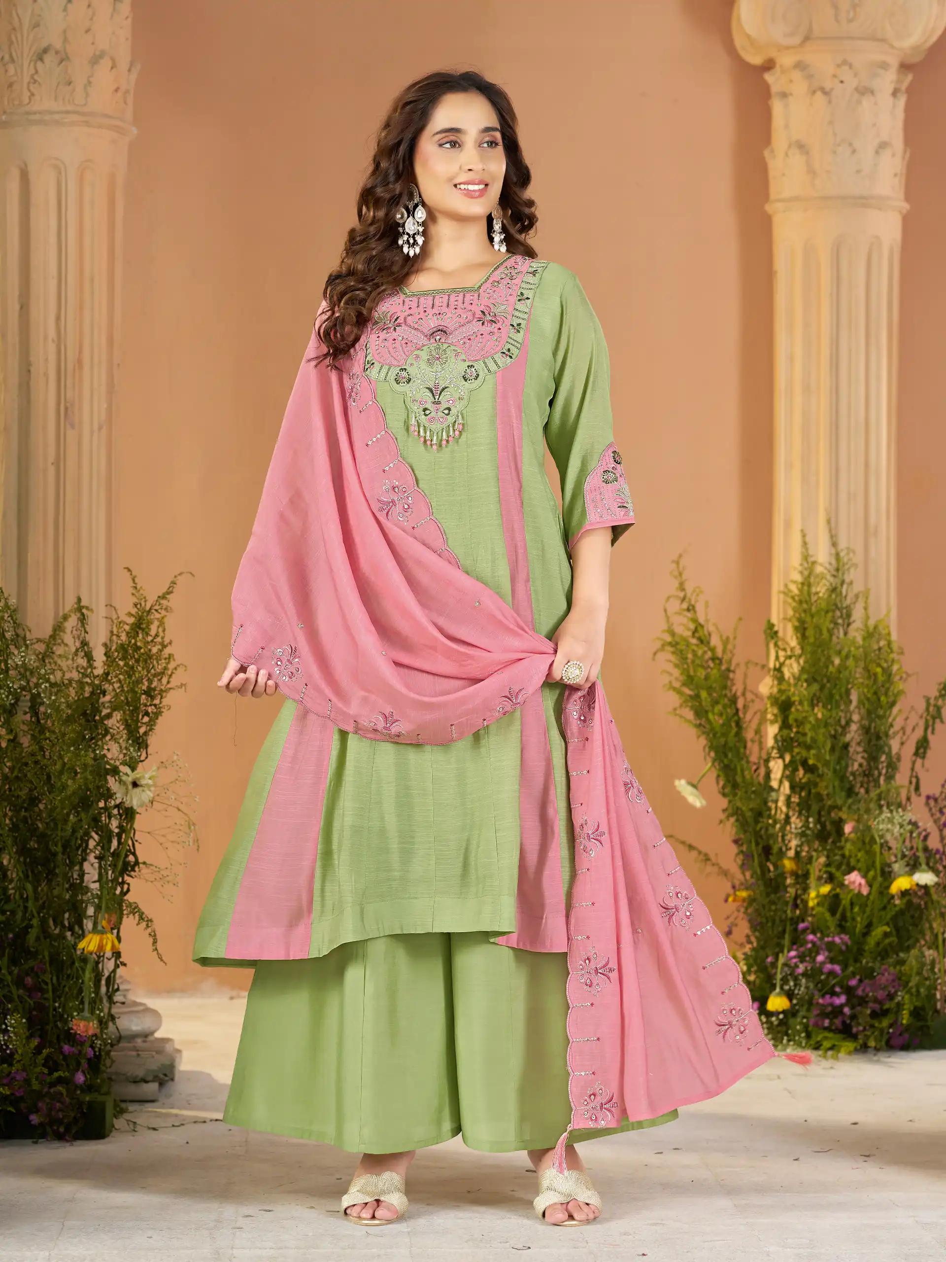 DIVA 186 Pista Mal Chanderi Salwar Suit Perfect for Wedding, Party, Baisakhi, Housewarming, Sangeet – Introductory Price ₹2899. Delivery 4-6 Working D | Jump Suits, Salwar suit, Designer Suits, Casual Suits, Creative suits, Palazzo Suits, Party Wear Suits, Patiala Suits, Straight Suits