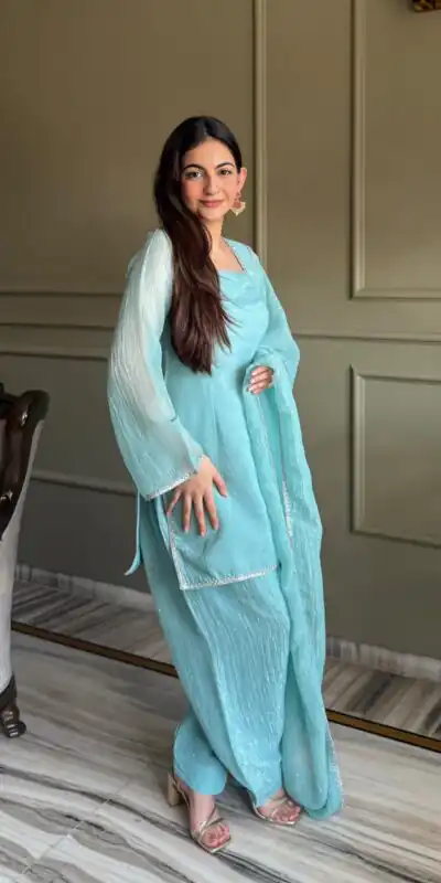 KB 297 Sky Blue Crunchy Silk Salwar Suit with Embroidery Work. Wedding, Party, Festive, Events Best Price ₹2029. Delivery 4-6 Working Days. Shop now. | Jump Suits, Salwar suit, Designer Suits, Casual Suits, Creative suits, Palazzo Suits, Party Wear Suits, Patiala Suits, Straight Suits