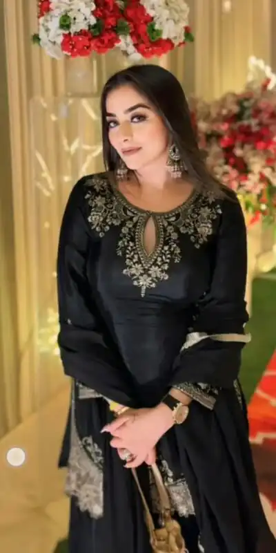 NF 1236 Black Chinon Silk Salwar Suit with Embroidery Work & Sequins Work. Get it for ₹2349. Delivery 4-6 Working Days. Shop now. | Jump Suits, Salwar suit, Designer Suits, Casual Suits, Creative suits, Palazzo Suits, Party Wear Suits, Patiala Suits, Straight Suits