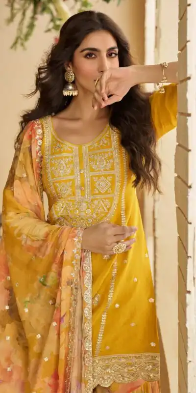FC 10070 Mustered Chinon Silk Salwar Suit with Embroidery Work & Sequins Work. Get it for ₹2999. Delivery 4-6 Working Days. Shop now. | Jump Suits, Salwar suit, Designer Suits, Casual Suits, Creative suits, Palazzo Suits, Party Wear Suits, Patiala Suits, Straight Suits