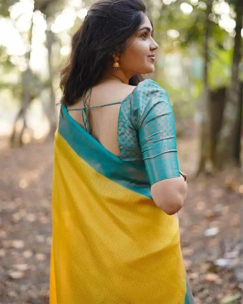 KP 5019 Yellow Soft Lichi Jacquard Work Saree for Wedding, Party, Cultural Events, Traditional Day, Pooja . Grab it for ₹1649. Delivery 4-6 Working Day | Sarees, Bollywood Sarees, Creative Sarees, Designer Sarees, Embroidered Sarees, Ethnic Saree, Modern Digital sarees, Party Wear Sarees