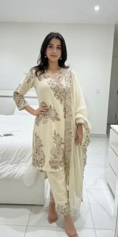 BE 449 Cream in Wine Fendy Silk Embroidery Work & Sequins Work Salwar Suit . Now at just ₹2449. Delivery 4-6 Working Days. Shop now. | Jump Suits, Salwar suit, Designer Suits, Casual Suits, Creative suits, Palazzo Suits, Party Wear Suits, Patiala Suits, Straight Suits