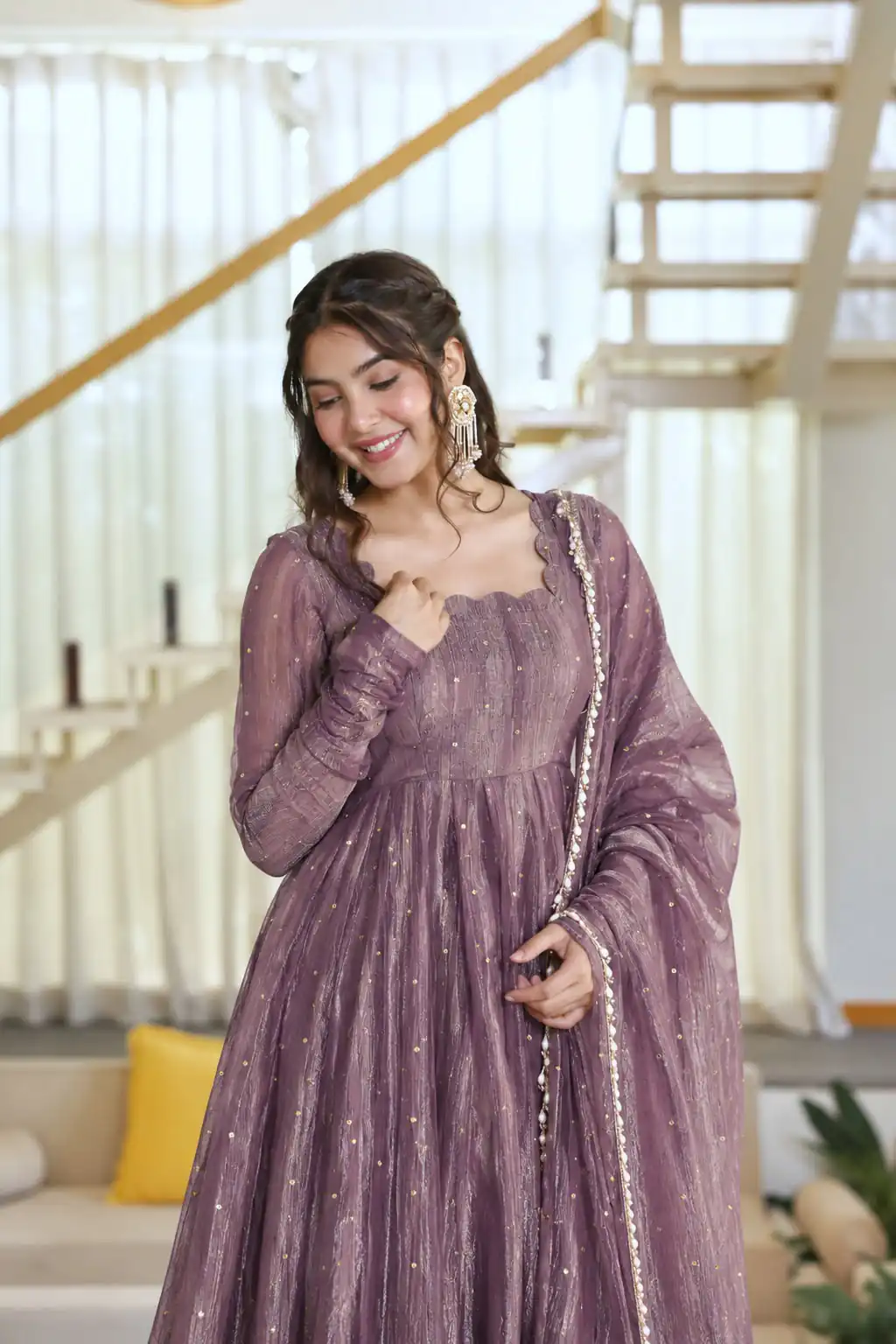 KD 1641 Lavender in Salsa Silk Embroidery Work & Sequins Work Gown . Get it for ₹2899. Delivery 4-6 Working Days. Online Shop now. | Gowns, Bollywood Gowns, Creative Gowns, Designer Gowns, Embroidered Gowns, Party Wear Gowns