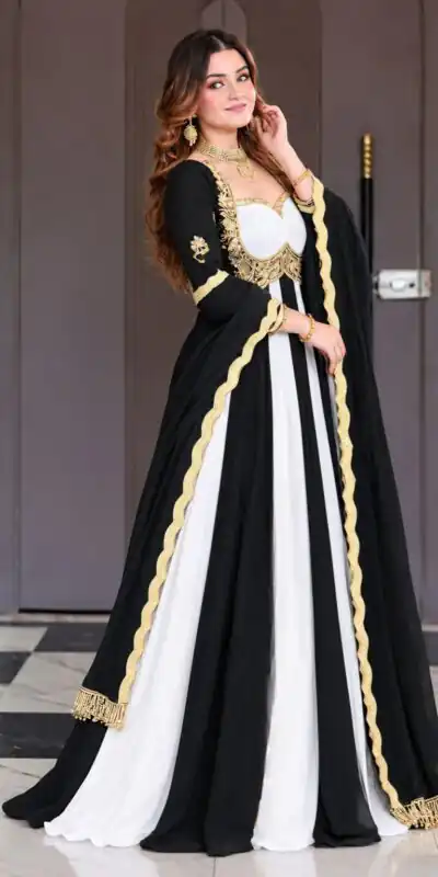 ND 5072 Black Fendy Silk Gown with Embroidery Work & Sequins Work. Special Price ₹2849. Delivery 4-6 Working Days. Shop now. | Gowns, Bollywood Gowns, Creative Gowns, Designer Gowns, Embroidered Gowns, Party Wear Gowns